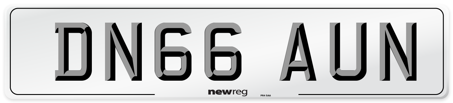DN66 AUN Number Plate from New Reg